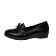 thumbnail image 1 of Miluxas Women's Fashion Bow Platform Wedge Round Toe Loafers Lightweight Slip on Comfortable Anti-Slip Lug Sole Walking Shoes for Business Party Wedding Casual Black 7(39), 1 of 9