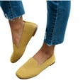 thumbnail image 1 of Miluxas Women's Fashion Casual Breathable Color Matching Shallow Mouth Shoes Lazy Work Shoes Yellow 8.5(41), 1 of 5