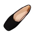 thumbnail image 1 of Miluxas Women's Flats Shoes Ballet Flats Dress Shoes Comfortable Shallow Mouth Suede Leather Square Toe Slip on Shoes for Women Black 5.5(36), 1 of 9