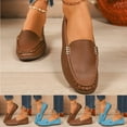 thumbnail image 1 of Miluxas Women's Flats Shoes Ballet Flats Fashion Round Toe Comfortable Flats Dressy Slip on Loafers for Women Sky Blue 9.5(43), 1 of 9