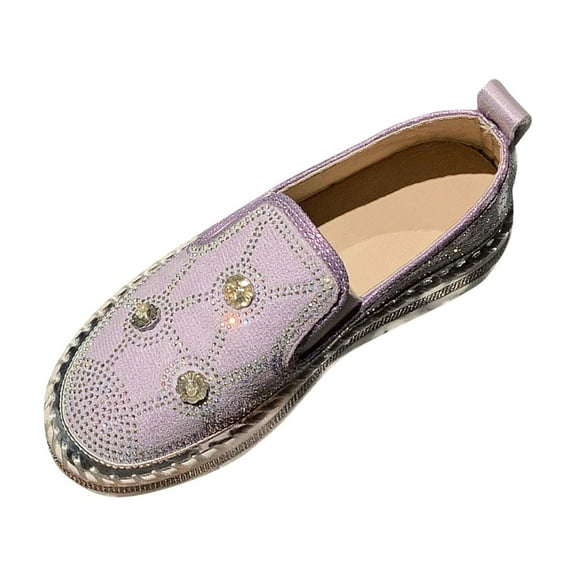 Miluxas Women's Flats Shoes Ballet Flats Fashion Round Toe Comfortable Sequined Flats Dressy Loafers for Women Purple 5.5(36)