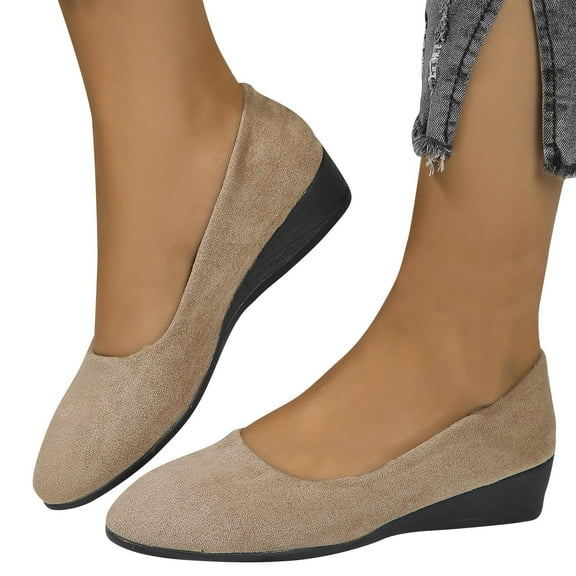 Miluxas Women's Flats Shoes Non-Slip Ballet Shoes for Dressy Occasions,Walking and Driving Lightweight & Flexible for Comfort Khaki 8.5(41)