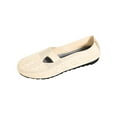 thumbnail image 1 of Miluxas Women’s Flats Shoes Comfortable Knit Solid Color Round Toe Slip on Casual Ballet Flats Dress Shoes Beige 6(37), 1 of 8