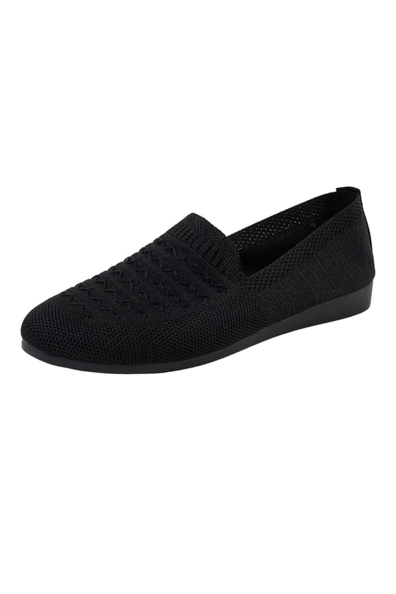 Women's Flats Shoes Women Comfortable Dress Shoes Round Toe Flats Ballet Mesh Knit Flat Dressy Slip on Business Solid Casual Shoes for Women Black 9.5(43)