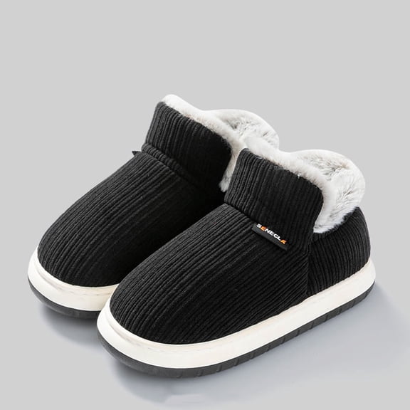 Miluxas Women Winter Boots Slippers Home Warm Booties Slipper House Shoes Indoor Outdoor Black 40