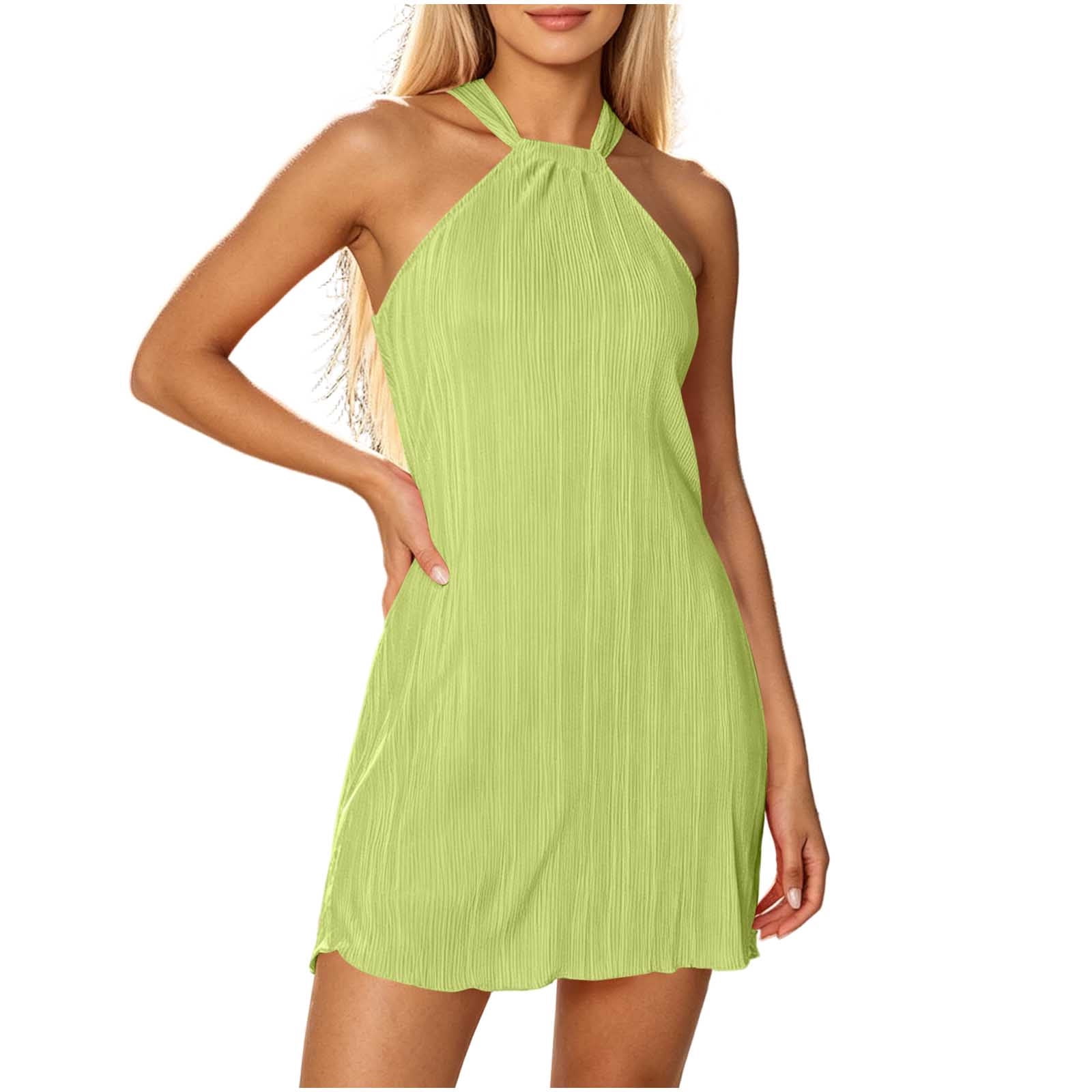 textured halter neck pleated mini dress Plisse High Neck, Juliet Chiffon Mini Dress in Cream, Size XL, For Brides Or Brunch