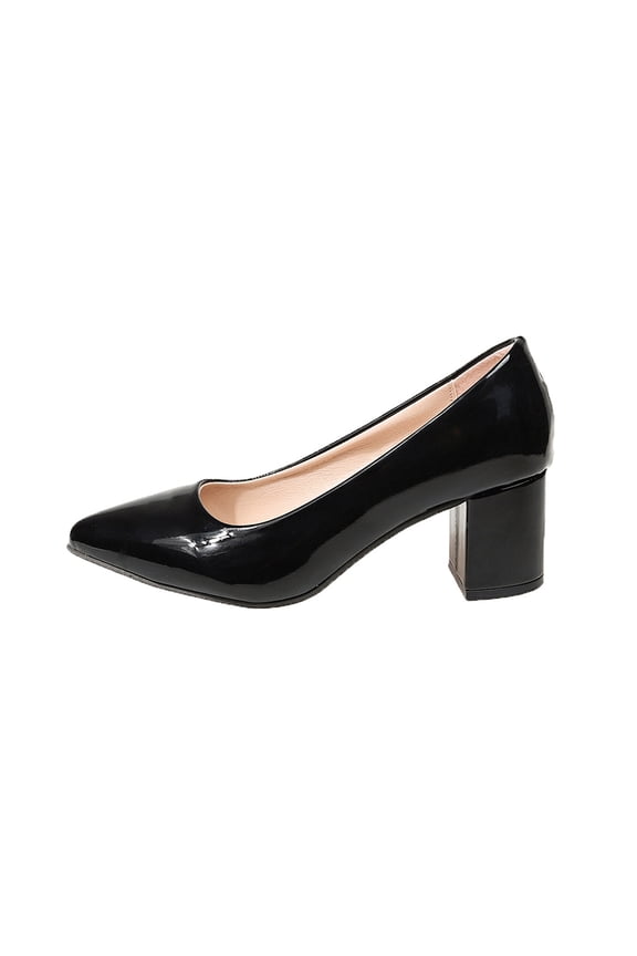 Women's High Chunky Block Closed Toe Heels,Slip on Pointed Toe Work Dress office Wedding Party Pumps Shoes Black 5.5(36)