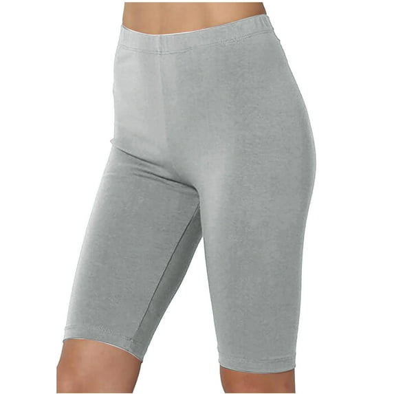 Miluxas Women's High Waist Biker Short Clearance Workout Tummy Control Bike Shorts Yoga Running Exercise Spandex Leggings Gray 12(XXL)