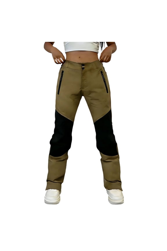 Women's Hiking Work Cargo Pants Lightweight Waterproof Outdoor Mountain Pant Fishing Camping Khaki L(L)