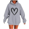 thumbnail image 1 of Miluxas Women's Hoodies Pullover Love Heart Print Sweatshirts Long Sleeve Tops with Pockets Gray XXL(XXL), 1 of 4