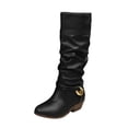 thumbnail image 1 of Miluxas Women's Knee High Boots Low Heel Comfort Solid Color Round Toe Tall Riding Combat Boot Classic Fashion Fall Winter Boots for Women Black 9.5(43), 1 of 9