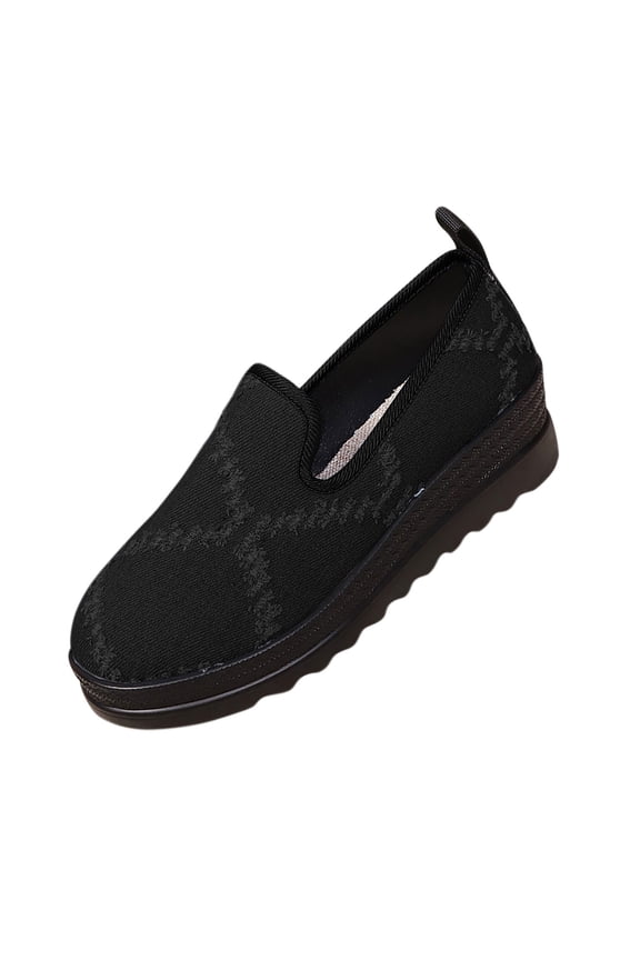 Women's Lightweight Loafers Casual Flat Shoes Comfortable Boat Shoes Flat Bottomed Breathable Shoes Black 5.5(36)