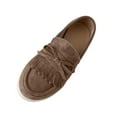 thumbnail image 1 of Miluxas Women's Loafers Comfort Slip-Ons Flat Work Shoes Solid Color Casual Moccasins Penny Loafers Lady Dress Shoes Brown 6.5(38), 1 of 8