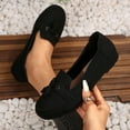 thumbnail image 1 of Miluxas Women's Loafers Slip One Shoes with Bowknot Driving Flats Casual Comfort Walking Penny Loafers for Women Black 7(39), 1 of 7