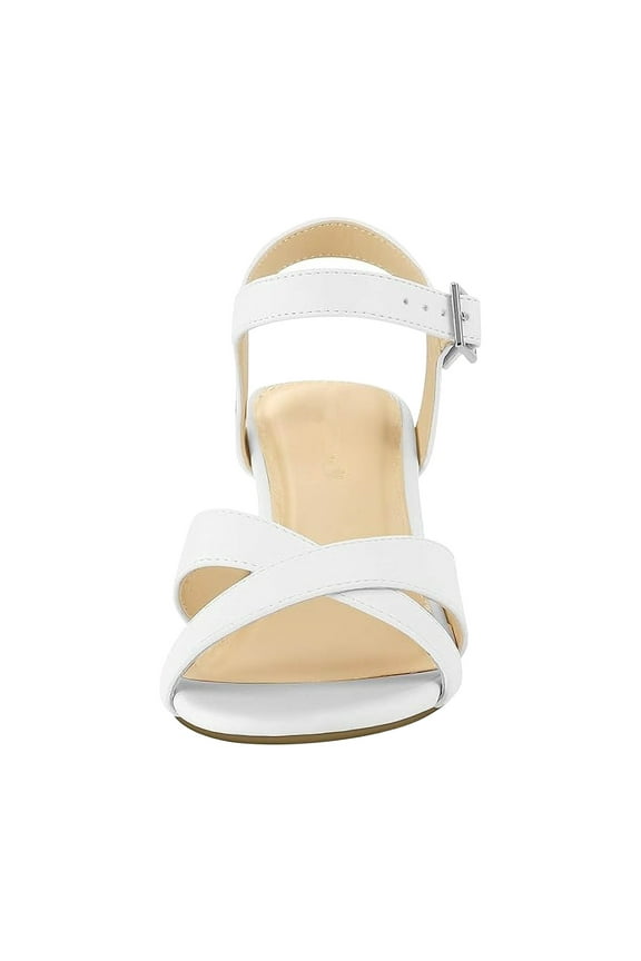 Women's Low Wedge Sandals Ankle Strap Open Toe Casual Summer Women Wedge Heels Shoes White 7(39)