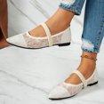 thumbnail image 1 of Miluxas Women's Mary Jane Flats Pointed Toe Ballet Flat with Buckle Dressy Comfortable Flats Adjustable Strap office Beige 8.5(41), 1 of 9