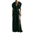 thumbnail image 1 of Miluxas Women's Maxi Dress Deep V Neck Sleeveless Pleated Waist Long Dress formal Evening Gown Elegant Wedding Guest Cocktail Party Dress Black, 1 of 8