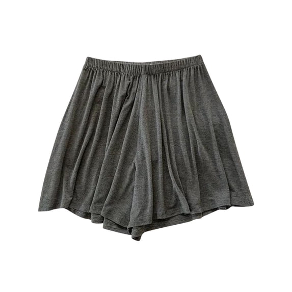 Miluxas Women's Modal Pajama Shorts Solid Color Thin Casual Simple Homewear Shorts Dark Gray XXL(XXL)