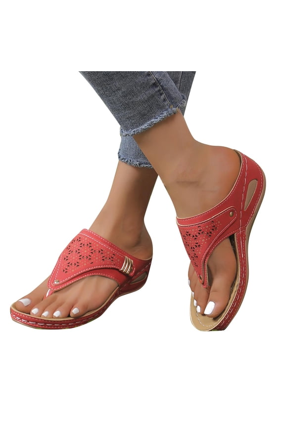 Women's Orthoptic Lightweight Breathable Mesh Sporty Sandals , Breathable Mesh Slide Sandals for Women Red 4.5(35)