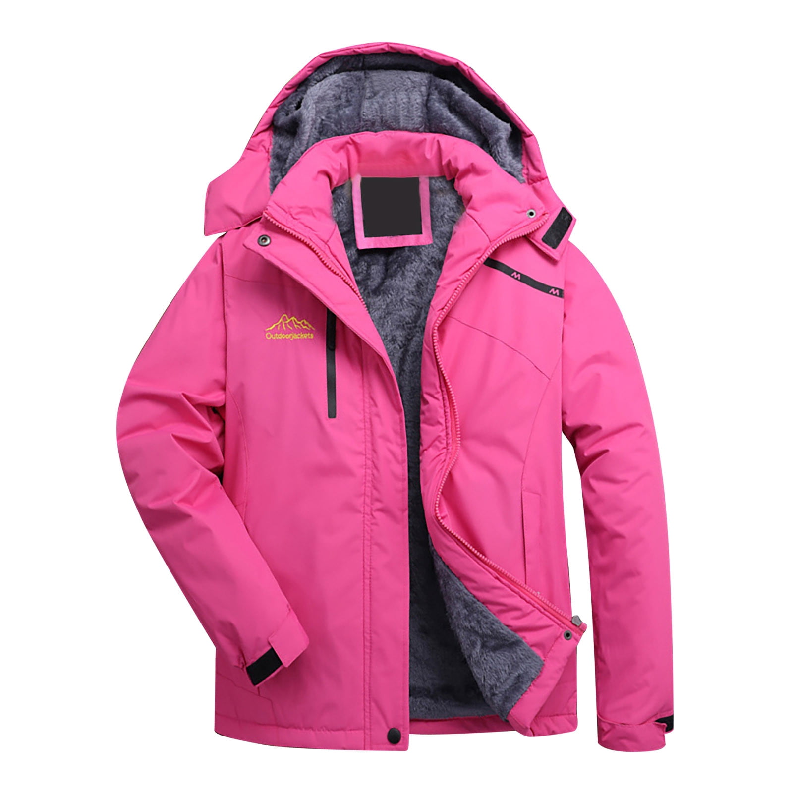 Miluxas Women's Outdoor Breathable Plush Ski Jacket, Water Resistant, Windproof, Size XL