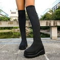 thumbnail image 1 of Miluxas Women's Over the Knee Platform Thigh High Boots Long Stretch Soft Chunky Lug Sole Fall Boots Black 8.5(41), 1 of 9