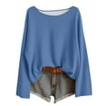 thumbnail image 1 of Miluxas Women's Oversized Baggy Tops Loose Fitting Pullover Casual Blouse T-Shirt Sweater Batwing Sleeve Blue S(S), 1 of 7