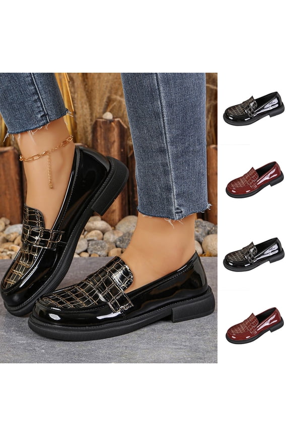 Women's Penny Loafers - Chunky Platform Slip-On Shoes for office Work & Business Casual - Comfortable Dressy Fashion Loafers Wine 9(42)