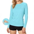 thumbnail image 1 of Miluxas Women's Performance Long Sleeve Sports Pullover Top – Raglan Sleeve Athletic Pocket T Shirt with Moisture Wicking Fabric Blue, 1 of 8