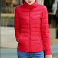 thumbnail image 1 of Miluxas Women's Plus Size Lightweight Puffer Jacket Packable Winter Jacket Long-Sleeve Quilted Coat Red 8(L), 1 of 6