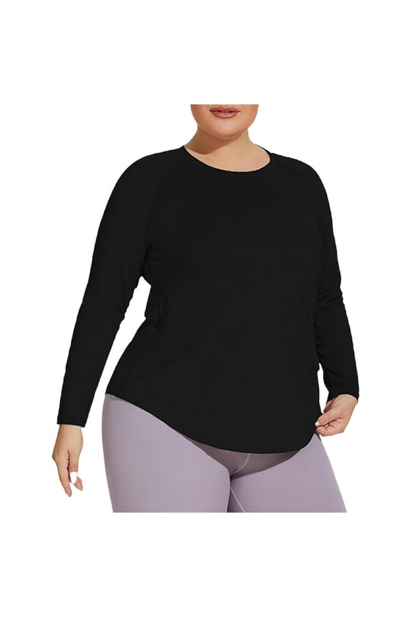 Women's Plus Size Sun Shirts Long Sleeve UV Protection Rash Guard Quick Dry Swim Tops Fishing Shirts V-Neck Black XXL(XXL)