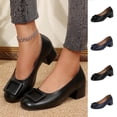thumbnail image 1 of Miluxas Women’s Pointed Toe Pumps,Chunky Block Heels Pumps,Classic office Daily Dress Shoes Blue 9.5(43), 1 of 9