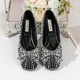 thumbnail image 1 of Miluxas Women's Rhinestone Flats Pointed Toe Low Heel Wedding Flats Work Business Flats Comfortable Women Dress Flats Shoes Black 7.5(40), 1 of 8