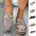 thumbnail image 1 of Miluxas Women's Rhinestones Glitter Platform Slip on Sneakers Casual Cute Bowknot Shiny Walking Shoes Non-Slip Comfortable Dress Flat Loafers Silver 9.5(43), 1 of 8