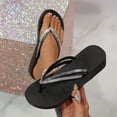 thumbnail image 1 of Miluxas Women's Rhinestones Slides Sandals Open Toe Sparkly Slippers Summer Casual Non Slip Comfortable Bling Flip Flop Sandal Black 7(39), 1 of 9