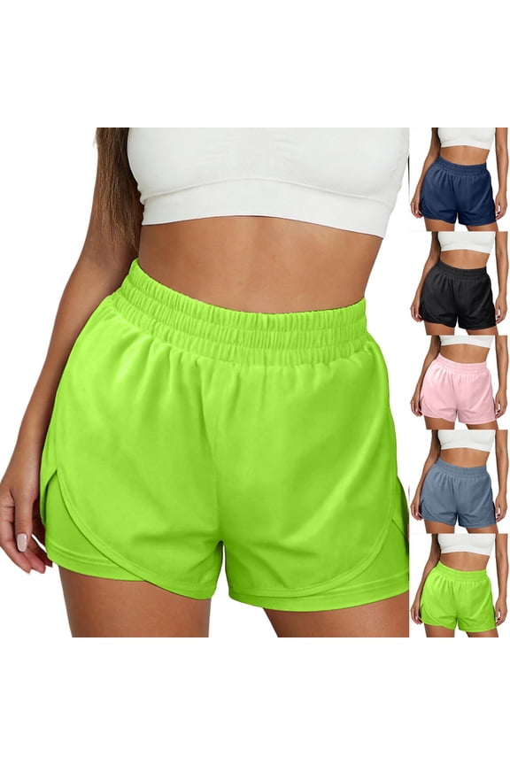 Women's Running Shorts Athletic High Waisted Shorts Workout Summer Short with Pocket Pink XS(XS)