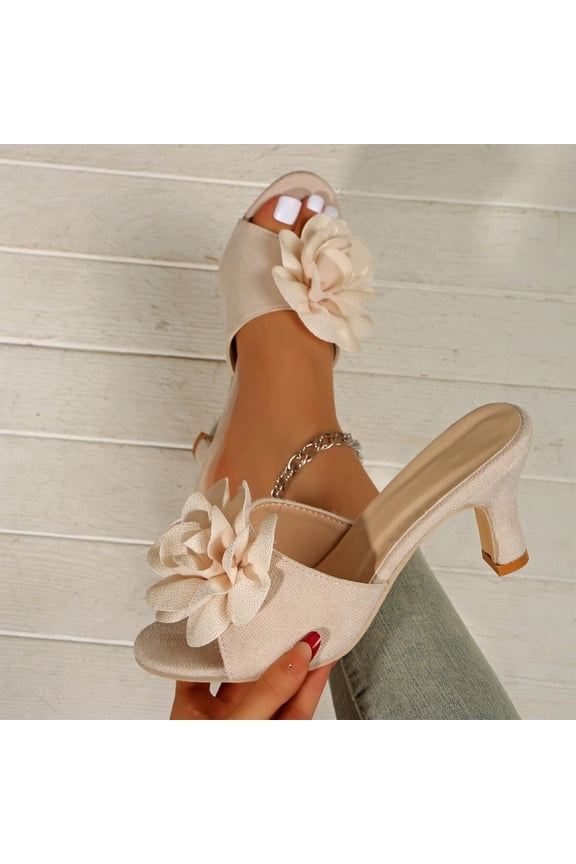 Women's Satin Kitten Heel Sandals Bow Open Toe Low Heel Mules Summer Slip-On Backless Party Wedding Prom Dress Shoes White 5.5(36)