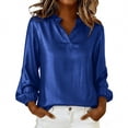 thumbnail image 1 of Miluxas Women's Sequin Blouse Tops Elegant V Neck Long Sleeve Shirts Casual office Work Shirt Blue M(M), 1 of 9