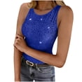 thumbnail image 1 of Miluxas Women's Sequin Tank Tops Sleeveless Scoop Neck Sparkly Party Camisole Vest Blue S(S), 1 of 9