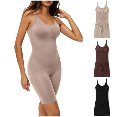 Miluxas Women's Shapewear Bodysuit Clearance Tummy Control Body Shaper Waist Trainer Seamless Full Body Suits Butt Lifting Coffee XL(XL)