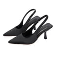 thumbnail image 1 of Miluxas Women's Slingback Kitten Heels Closed Pointed Toe Wedding Party Dress Pumps Shoes Black 5.5(36), 1 of 5