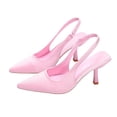 thumbnail image 1 of Miluxas Women's Slingback Kitten Heels Closed Pointed Toe Wedding Party Dress Pumps Shoes Pink 5.5(36), 1 of 5