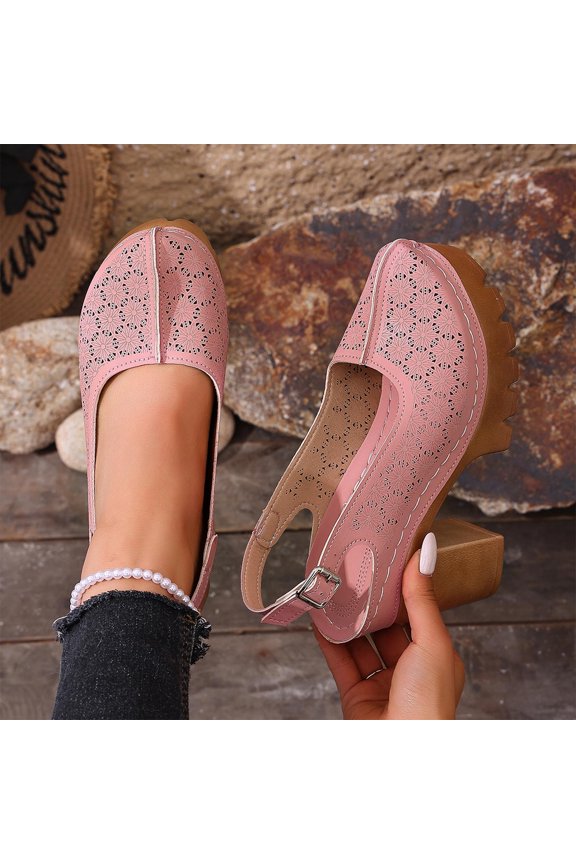 Women's Solid Color Platform Slingback High Heels Ladies Closed Pointed Toe Pump Shoes Pink 6(37)
