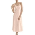 thumbnail image 1 of Miluxas Women's Spaghetti Strap Nightgown Sleeveless Long Sleep Dress Loose V Neck Chemise Sleepwear Beige M(M), 1 of 9