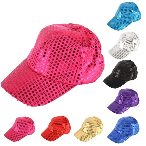 Miluxas Women's Sparkly Sequin Baseball Cap Trucker Mesh Ponytail Hat Messy Low Bun Ponycap Silver Free Size