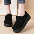thumbnail image 1 of Miluxas Women's Suede Platform Moccasin Shoes Round Toe Comfortable Non-Slip Wedge Loafers Casual Daily Walking Shoes Black 7.5(40), 1 of 9