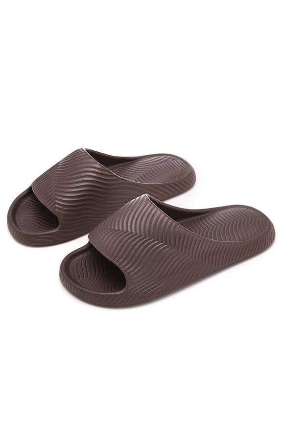 Women's Textured Cloud Slides, Non-Slip Shower Slippers with Wave Pattern, Soft Cushioned Indoor & Outdoor Slides for Home, Bathroom & Poolside Coffee 7.5-8.5(40)