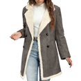 thumbnail image 1 of Miluxas Women's Thicken Winter Solid Lapel Coat Button Down Warm and Fuzzy Fleece Lined Jacket with Pockets Gray L(L), 1 of 9