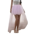 thumbnail image 1 of Miluxas Women's Tulle Bustle Skirt High-Low Asymmetric Layered Ruffles Solid Party Maxi Skirt Pink, 1 of 5