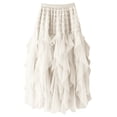 thumbnail image 1 of Miluxas Women's Tulle Long Skirt Elastic High Waist Layered Cake Skirt Solid Casual Party A-Line Mesh Skirt Beige, 1 of 5