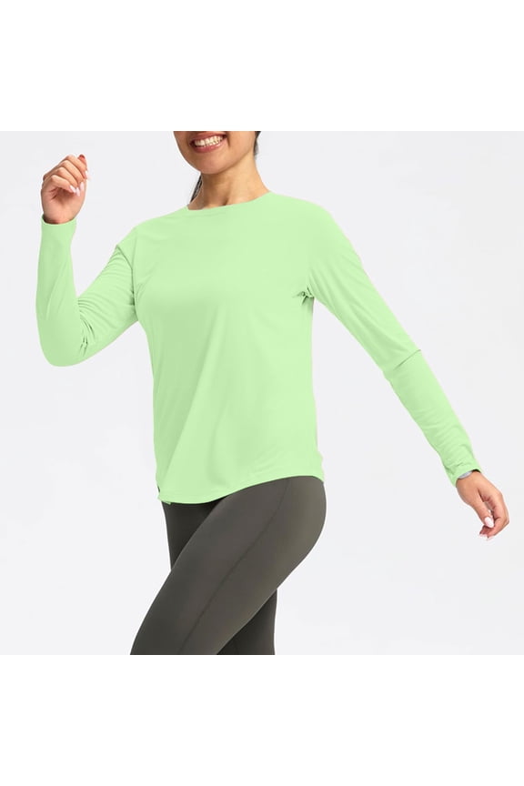 Women's UPF 50+ UV Sun Protection Shirt Outdoor Performance Long Sleeve Rash Guard Shirts for Hiking,Swim,Fishing Green